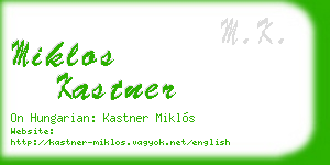 miklos kastner business card